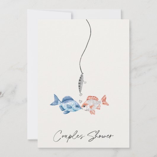 Leuk twee vissen minder in Zee bruidsparen douchen Kaart (Achterkant)