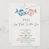 Leuk twee vissen minder in Zee bruidsparen douchen Kaart (Voorkant / Achterkant)