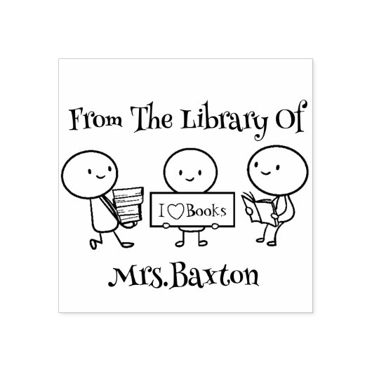 Leuk uit de bibliotheek van de leraar naam Rubber  Rubberstempel (Afrduk)