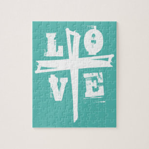 leuk, uniek CROSS en LOVE Jigzaag Puzzle Legpuzzel