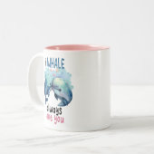 leuk Valentijn pun Ik walvis altijd van je houdt Tweekleurige Koffiemok (Voorkant links)