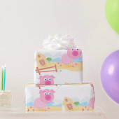 Leuk varken op Boerderij met schuur en hek Cadeaupapier