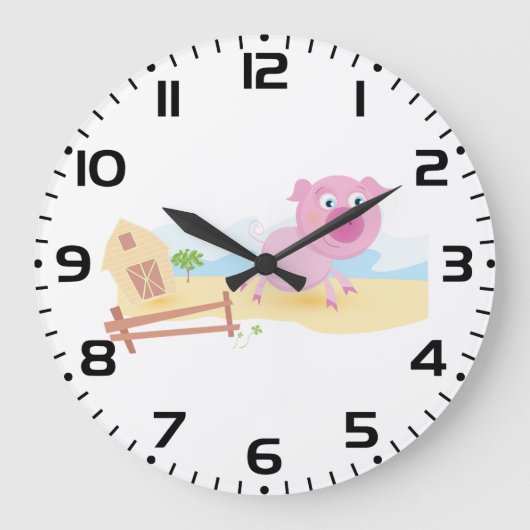 Leuk varken op Boerderij met schuur en hek Grote Klok (Voorkant)