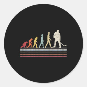 Leuk veld hockey evolutie van Man sport retro Vint Ronde Sticker