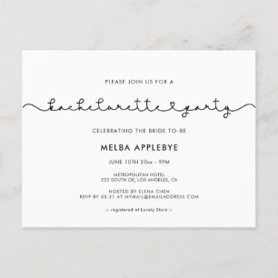 Leuk verbindend hart lettertype Bachelorette Party Briefkaart