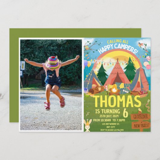 Leuk Verjaardags modern kinder Kaart (Voorkant / Achterkant)