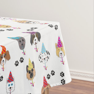 Leuk verjaardagsfeestje Honden patroon Tafelkleed
