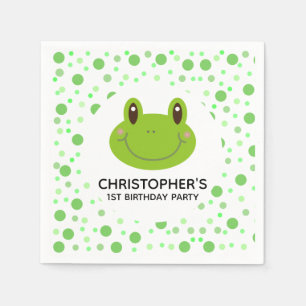 Leuk verjaardagsfeestje thema Polka Dot Frog Servet