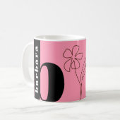 Leuk Vet Typografie Monogram Line Art Roze Koffie Koffiemok (Voorkant links)
