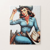 Leuk Vintage Country Meisje Legpuzzel (Verticaal)