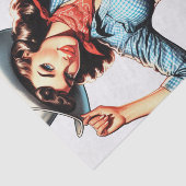 Leuk Vintage Country Meisje Tissuepapier (Detail)