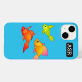 Leuk visontwerp in heldere kleuren op fel blauw Case-Mate iPhone case (Achterkant (horizontaal))