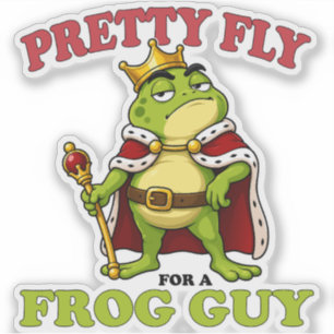 Leuk Vliegje Voor Een Kikker Vent Kikker Koning Ma Sticker