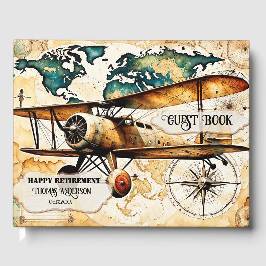 Leuk Vliegtuig Reispensioen Gastenboek (Voorkant)