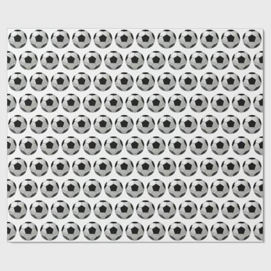 Leuk Voetbal Patroon op White Wrapping Paper Cadeaupapier (Vlak)