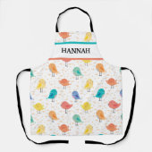 Leuk  vogelpatroon schort (Voorkant)