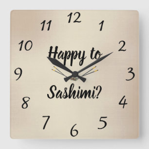 Leuk voor Sashimi? Wandklok Vierkante Klok
