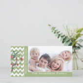 Leuk Vrolijk Kerst Kolibries Chevron Patroon Feestdagenkaart (Staand voorkant)