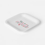 Leuk Vrolijk Kerstfeest, Hanging Ornament Art Kleu Papieren Bordje (Gebogen)