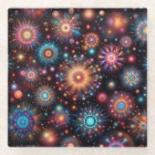 leuk vuurwerk glazen onderzetter (Voorkant)