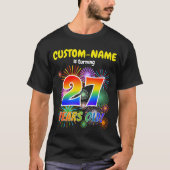 Leuk Vuurwerk, Regenboogblik "27", 27e Verjaardag T-shirt (Voorkant)