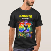 Leuk Vuurwerk, Regenboogblik "67", 67ste Verjaarda T-shirt (Voorkant)