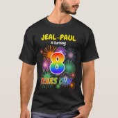Leuk Vuurwerk, Regenboogblik "8", 8e Verjaardag T-shirt (Voorkant)