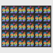 Leuk vuurwerk + regenboogpatroon "29" Evenementnum Cadeaupapier (Vlak)