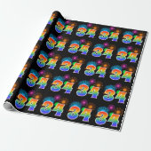Leuk vuurwerk + regenboogpatroon "34" Evenementnum Cadeaupapier (Uitgerold)