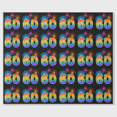 Leuk vuurwerk + regenboogpatroon "60" Evenementnum Cadeaupapier (Vlak)