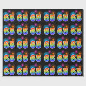 Leuk vuurwerk + regenboogpatroon "65" Evenementnum Cadeaupapier (Vlak)