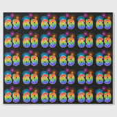 Leuk vuurwerk + regenboogpatroon "69" Evenementnum Cadeaupapier (Vlak)