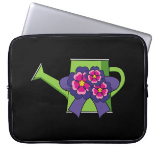 Leuk Watering Can met Bloemen Boeket Laptop Sleeve