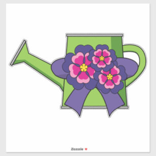 Leuk Watering Can met Bloemen Boeket Sticker