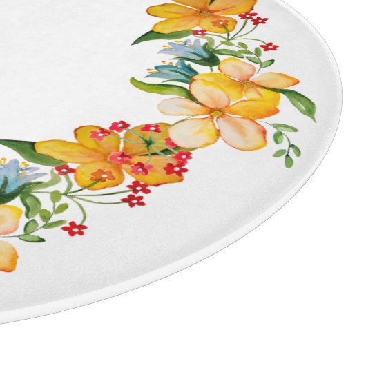 Leuk waterverf bloemontwerp snijplank (Hoek)