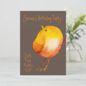 Leuk waterverf vogelkleurrijk verjaardagsfeestje kaart (Staand voorkant)