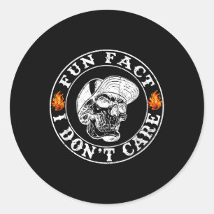 Leuk weetje ik geef niet om grappig skelet sarcast ronde sticker