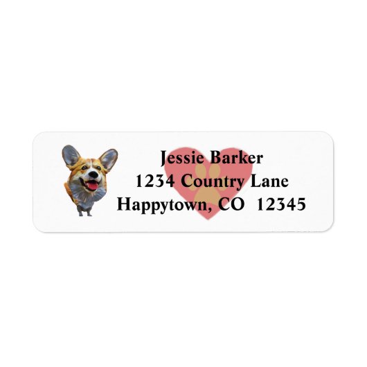 Leuk Welsh Corgi Dog Retouradreslabel Etiket (Voorkant)