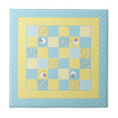 Leuk Welsh Schaap, Faux Patchwork, Keramische Tege Tegeltje (Voorkant)