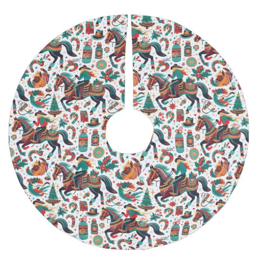 Leuk Western Paard Kerstgroen Kerstboom Rok (Voorkant)