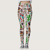 Leuk Western Patroon Kerst Leggings (Voorkant)