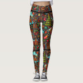 Leuk Western Patroon Kerst Leggings (Voorkant)