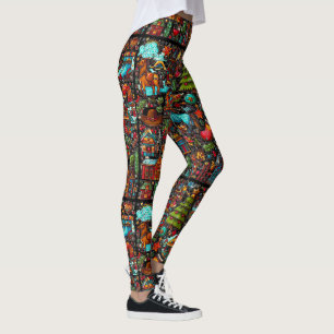Leuk Western Patroon Kerst Leggings