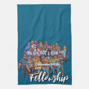 leuk wij zijn geen sombere bende slogan keukendoek theedoek
