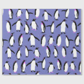 Leuk winter pinguïn patroon cadeaupapier (Vlak)