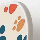 Leuk wit kleurrijk monogram hondenpoopatroon pickleball paddle (Links Detail)