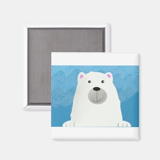 Leuk wit polar Beer print ontwerp Magneet (Voorkant / Achterkant)
