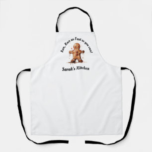 Leuk, Wit, Zwart & Bruin Schattige peperkoek man Schort