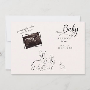 Leuk Woodland Konijn Echografie Baby shower Kaart