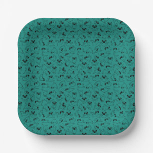 leuk yoga huisdier hond motief turquoise achtergro papieren bordje